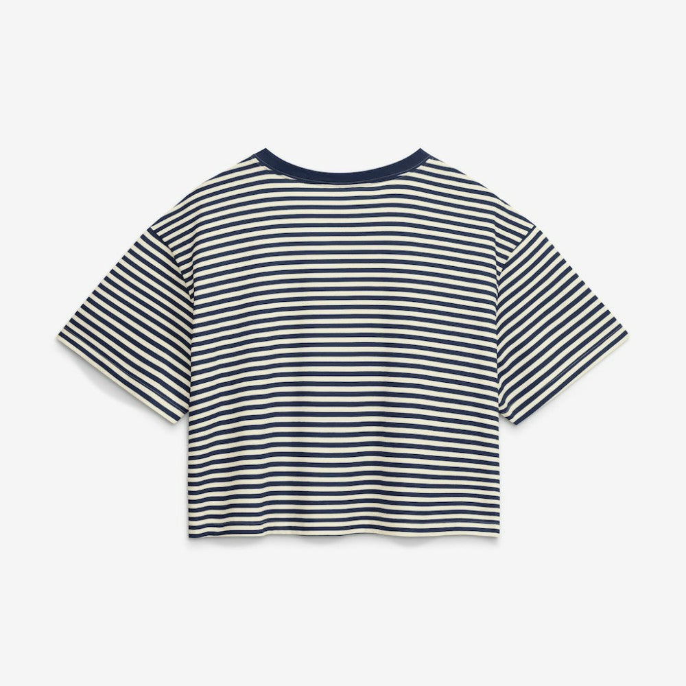 Houston Astros Nike Women's Cooperstown Collection Striped Cropped T-Shirt - Navy/Cream - Nike Online
