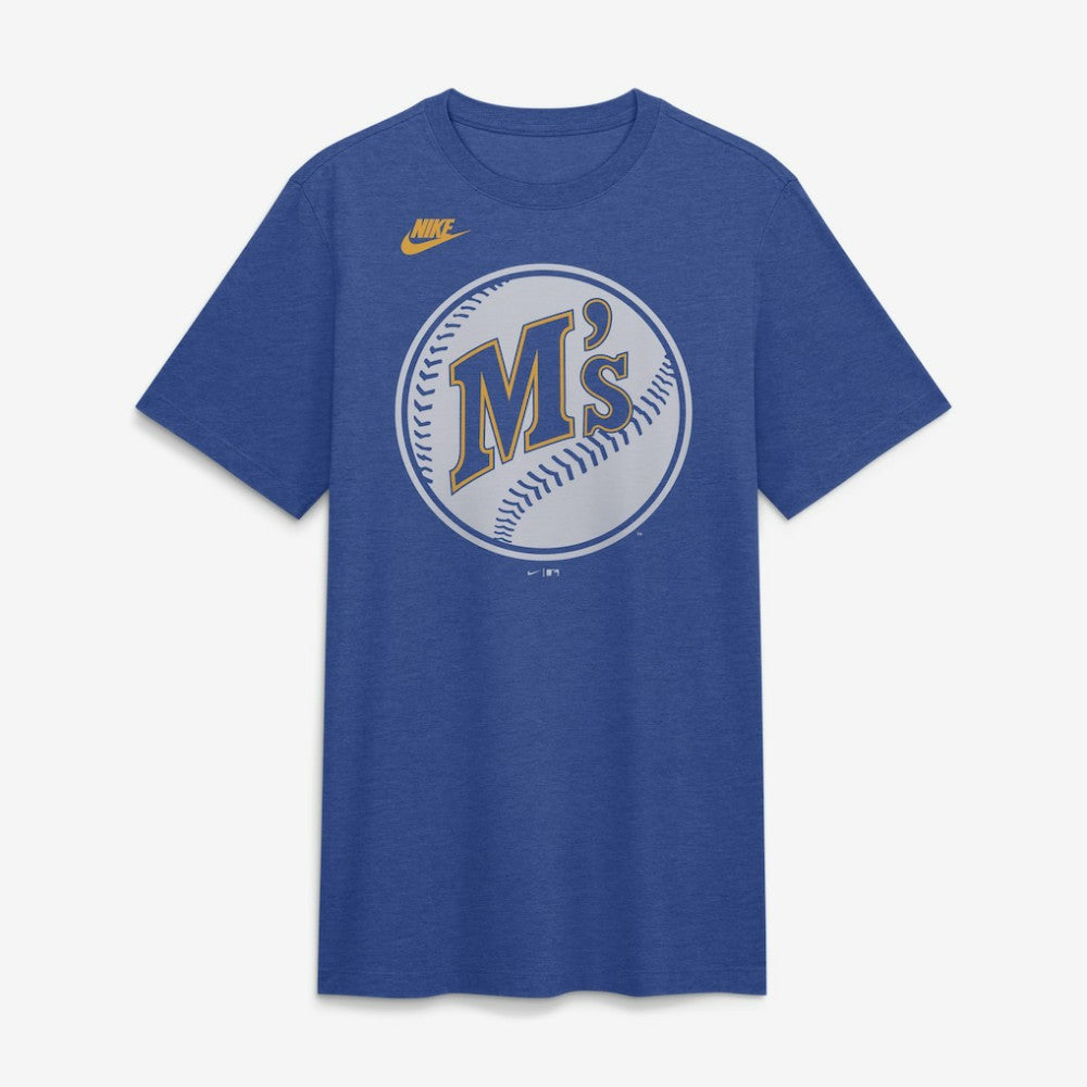 Seattle Mariners Nike Cooperstown Logo Tri-Blend T-Shirt - Heather Royal - Nike Sale