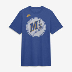 Seattle Mariners Nike Cooperstown Logo Tri-Blend T-Shirt - Heather Royal - Nike Sale
