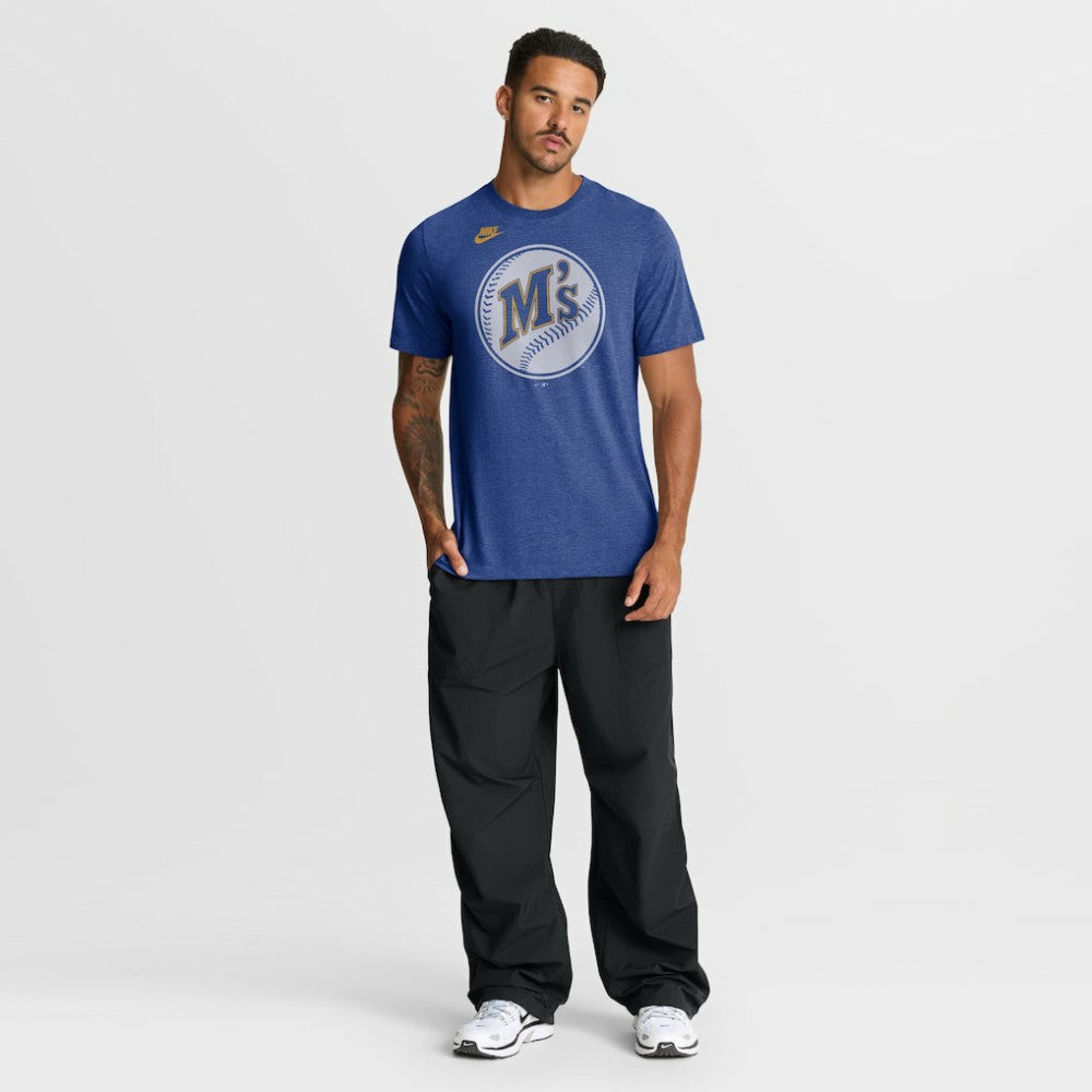 Seattle Mariners Nike Cooperstown Logo Tri-Blend T-Shirt - Heather Royal - Nike Sale