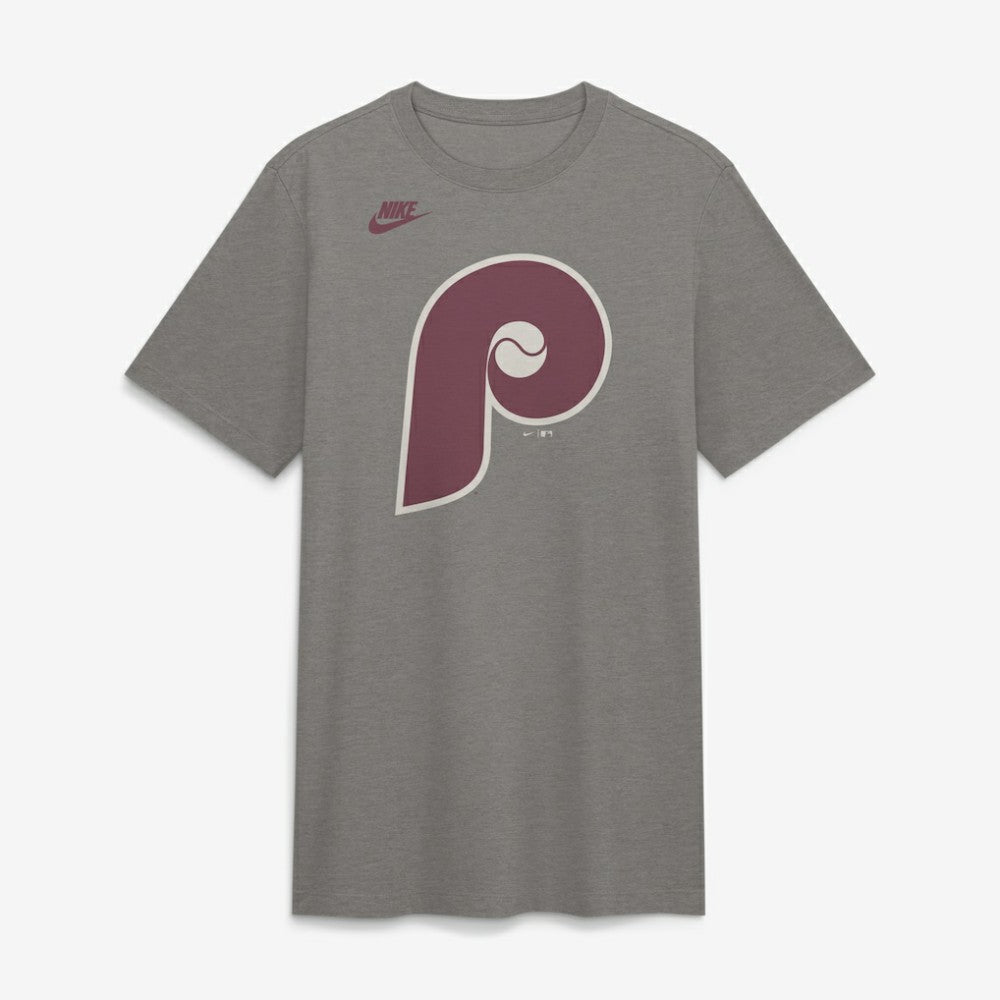 Philadelphia Phillies Nike Cooperstown Logo Tri-Blend T-Shirt - Heather Charcoal - Nike on Sale