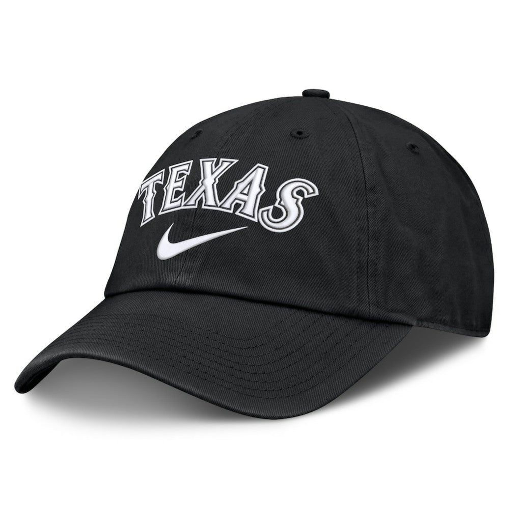 Texas Rangers Nike Primetime Club Adjustable Hat - Black - Nike Discount