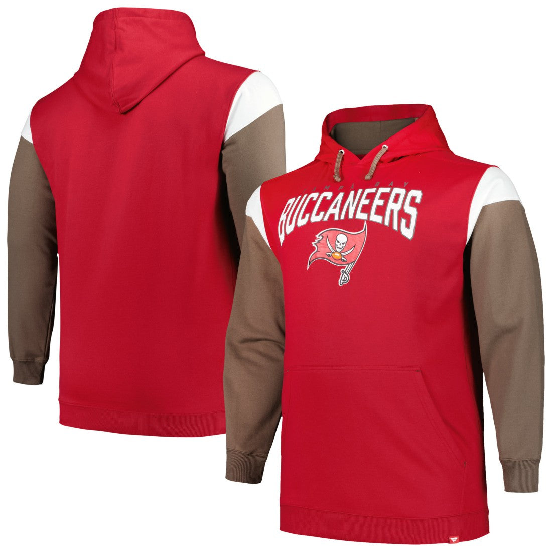 Tampa Bay Buccaneers Profile Big & Tall Trench Battle Pullover Hoodie Red