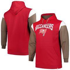 Tampa Bay Buccaneers Profile Big & Tall Trench Battle Pullover Hoodie Red