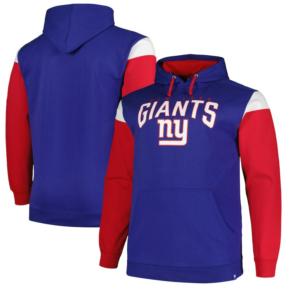 New York Giants Profile Big & Tall Trench Battle Pullover Hoodie Royal