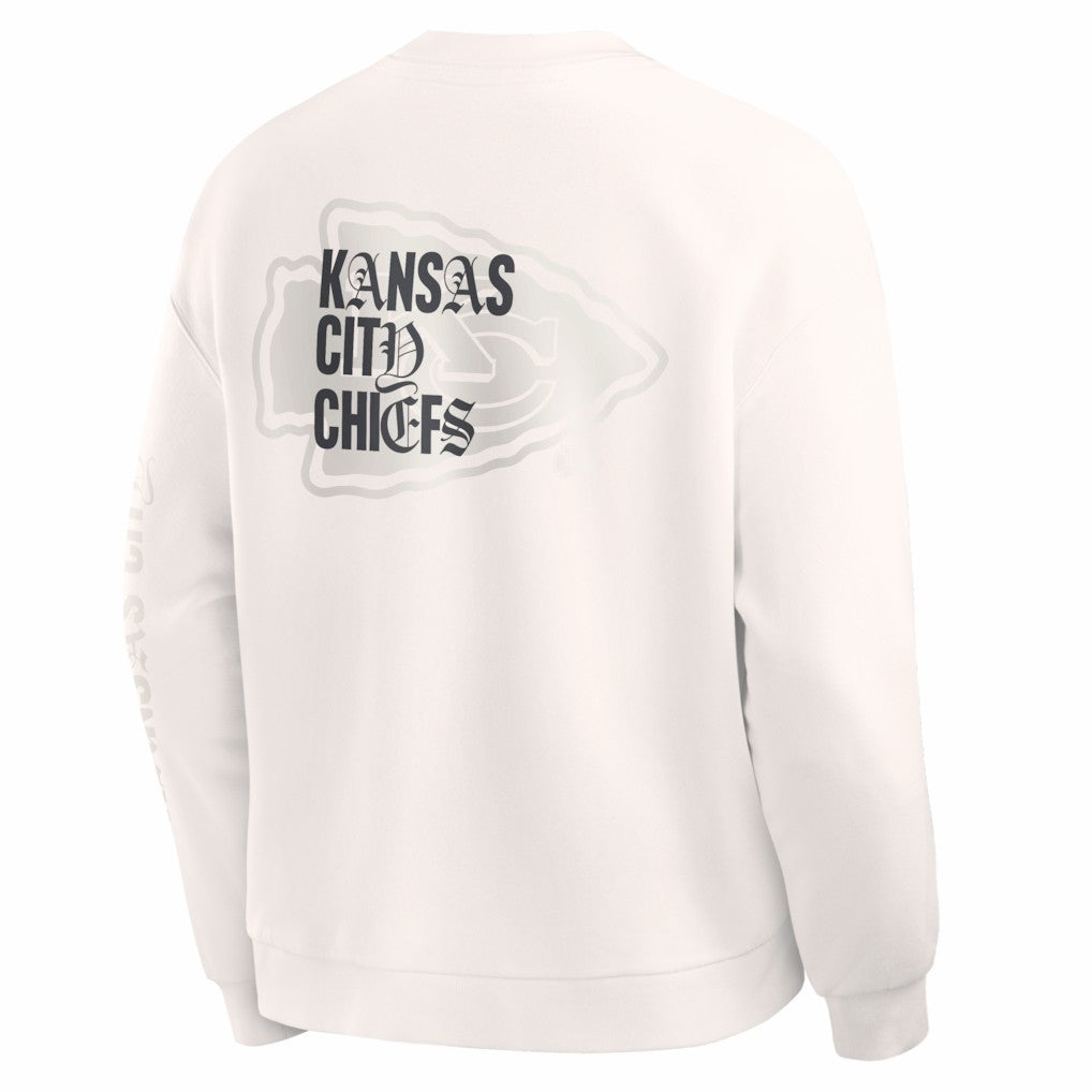 Fanatics Kansas City Chiefs Oversized Type Play Multi Sweatshirt Cream