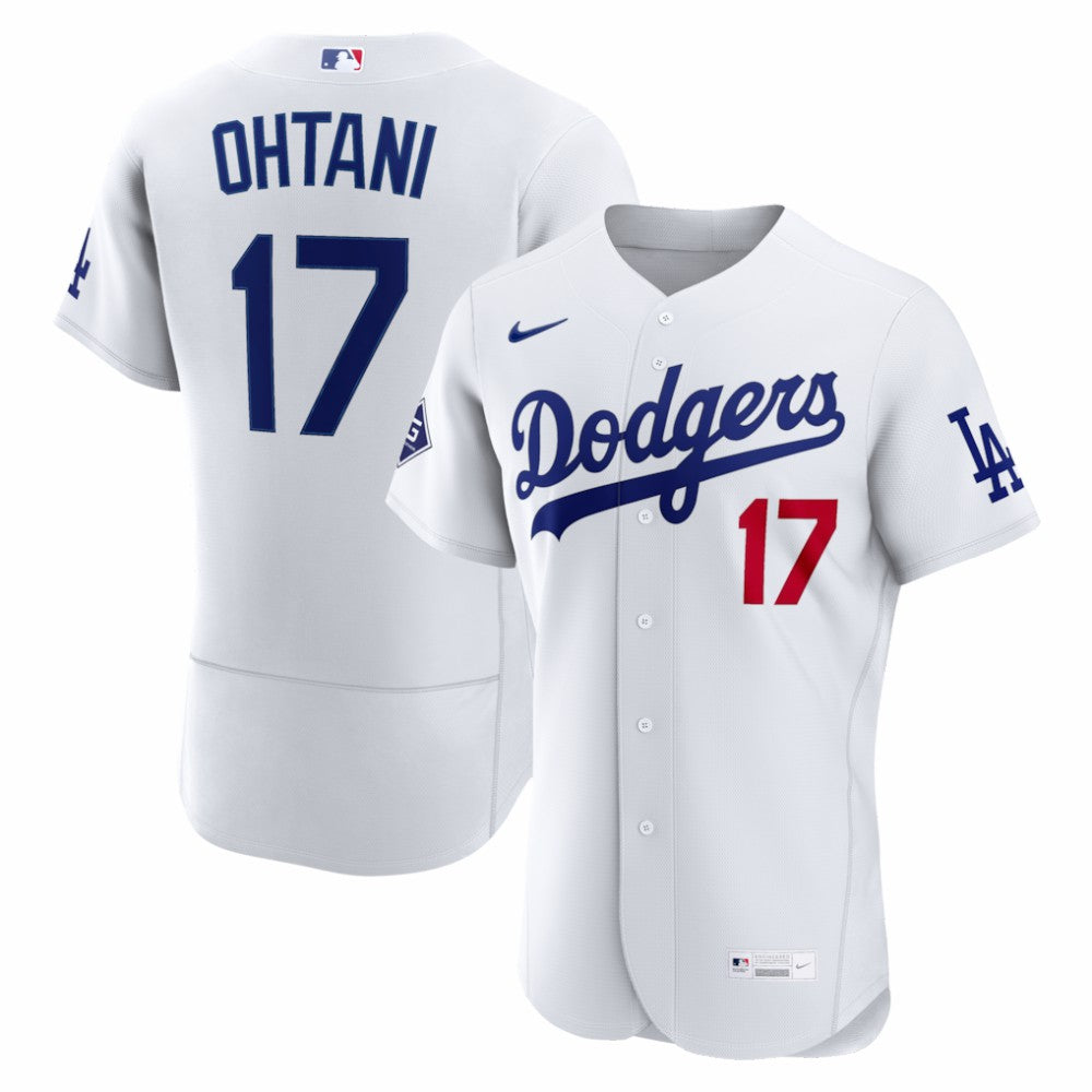 Shohei Ohtani Los Angeles Dodgers Nike Home Authentic Sponsor Patch Jersey - White - Nike on Sale