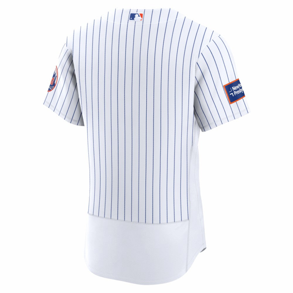 New York Mets Nike Home Sponsor Patch Authentic Jersey - White - Nike Discount