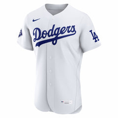 Los Angeles Dodgers Nike Home Sponsor Patch Authentic Jersey - White - Nike Online