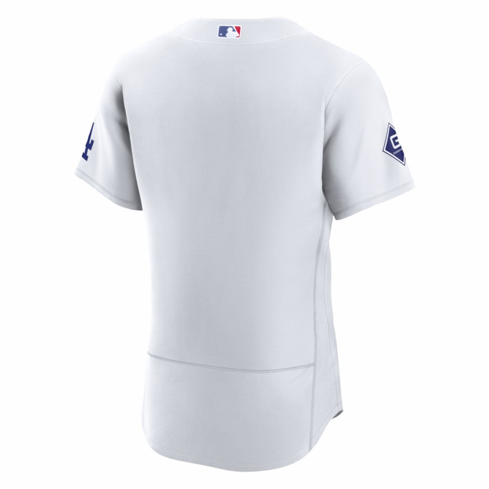 Los Angeles Dodgers Nike Home Sponsor Patch Authentic Jersey - White - Nike Online