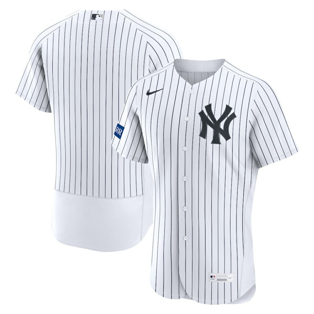 New York Yankees Nike Home Sponsor Patch Authentic Jersey - White - Nike Discount