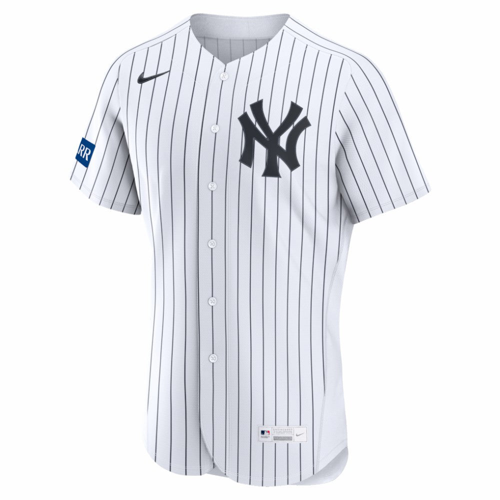 New York Yankees Nike Home Sponsor Patch Authentic Jersey - White - Nike Discount