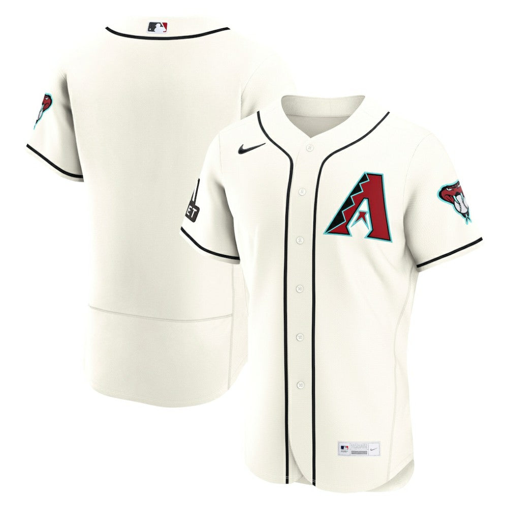 Arizona Diamondbacks Nike Home Sponsor Patch Authentic Jersey - Cream - Nike Lifestyle