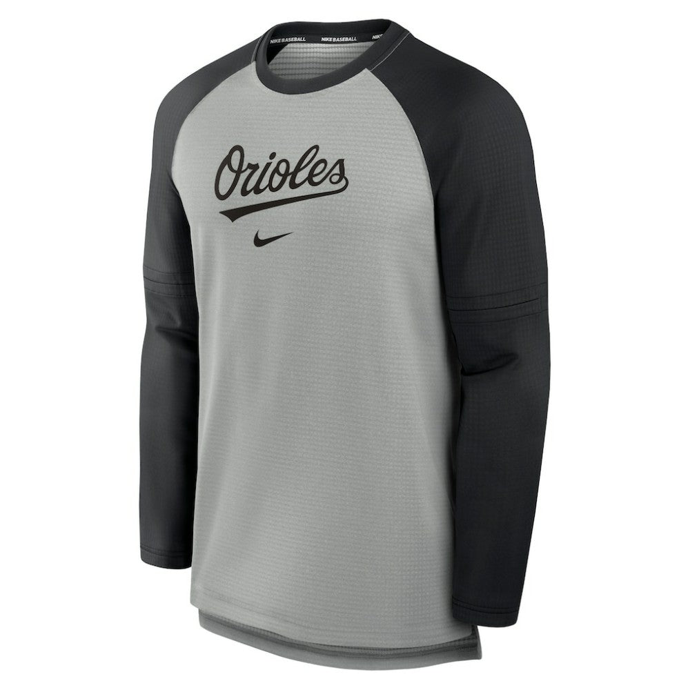 Baltimore Orioles Nike Authentic Collection Game Time Raglan Performance Long Sleeve T-Shirt - Heather Gray/Black - Nike Online
