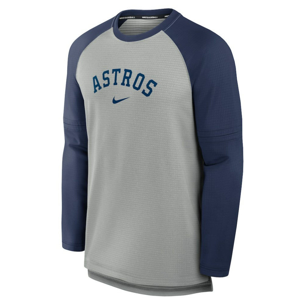Houston Astros Nike Authentic Collection Game Time Raglan Performance Long Sleeve T-Shirt - Heather Gray/Navy - Nike Online