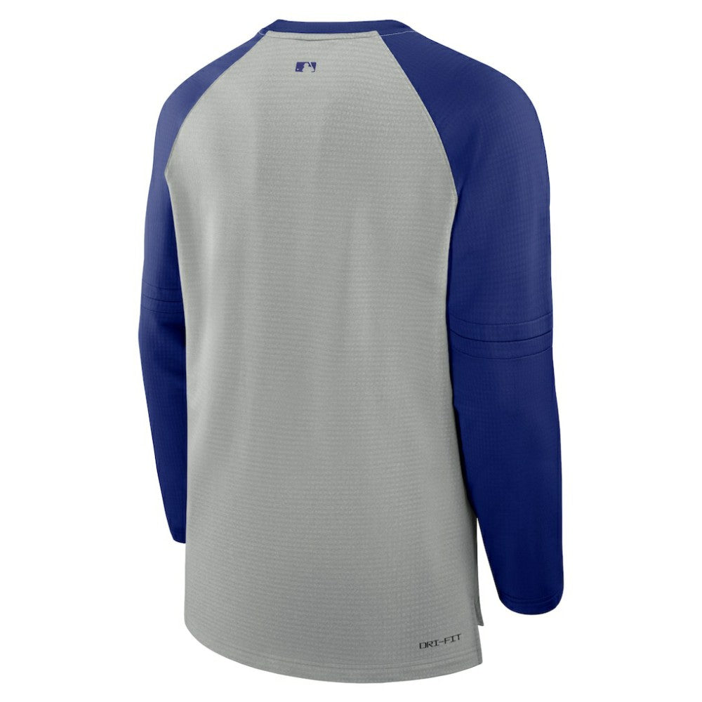 Texas Rangers Nike Authentic Collection Game Time Raglan Performance Long Sleeve T-Shirt - Heather Gray/Royal - Nike on Sale