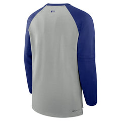 Texas Rangers Nike Authentic Collection Game Time Raglan Performance Long Sleeve T-Shirt - Heather Gray/Royal - Nike on Sale