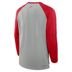 Washington Nationals Nike Authentic Collection Game Time Raglan Performance Long Sleeve T-Shirt - Heather Gray/Red - Nike Online