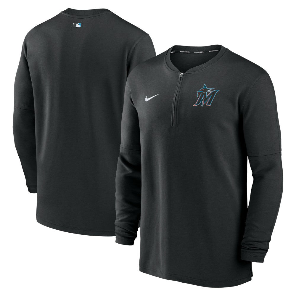 Miami Marlins Nike Authentic Collection Game Time Performance Quarter-Zip Top - Black - Nike on Sale