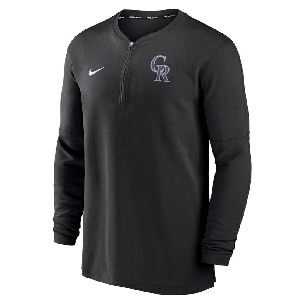 Colorado Rockies Nike Authentic Collection Game Time Performance Quarter-Zip Top - Black - Nike Lifestyle