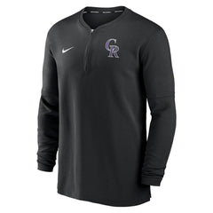 Colorado Rockies Nike Authentic Collection Game Time Performance Quarter-Zip Top - Black - Nike Lifestyle