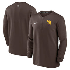 San Diego Padres Nike Authentic Collection Game Time Performance Quarter-Zip Top - Brown - Nike Discount