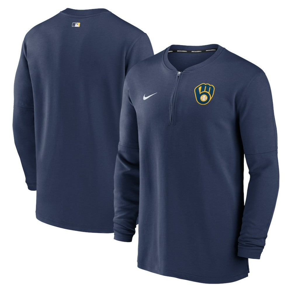 Milwaukee Brewers Nike Authentic Collection Game Time Performance Quarter-Zip Top - Navy - Nike Sale