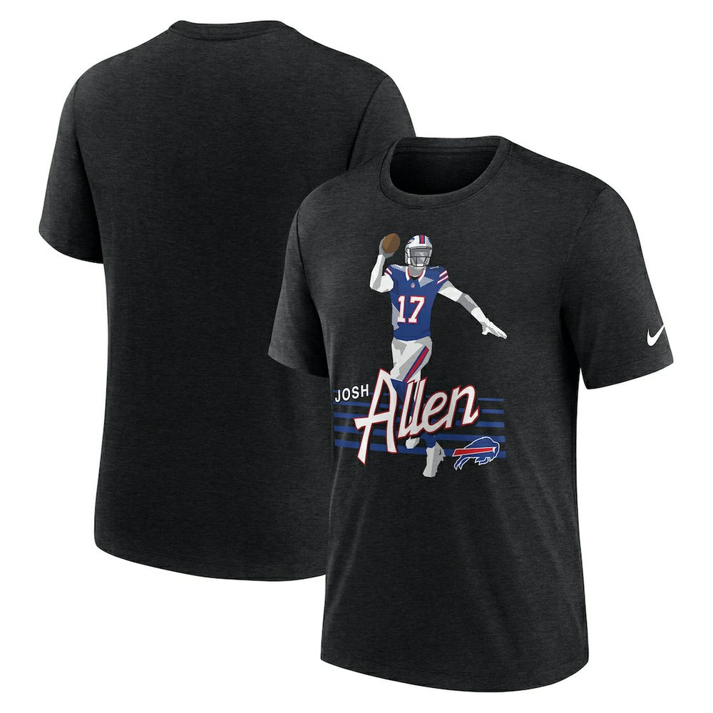 Nike Josh Allen Buffalo Bills Player Graphic T-Shirt Heather Black