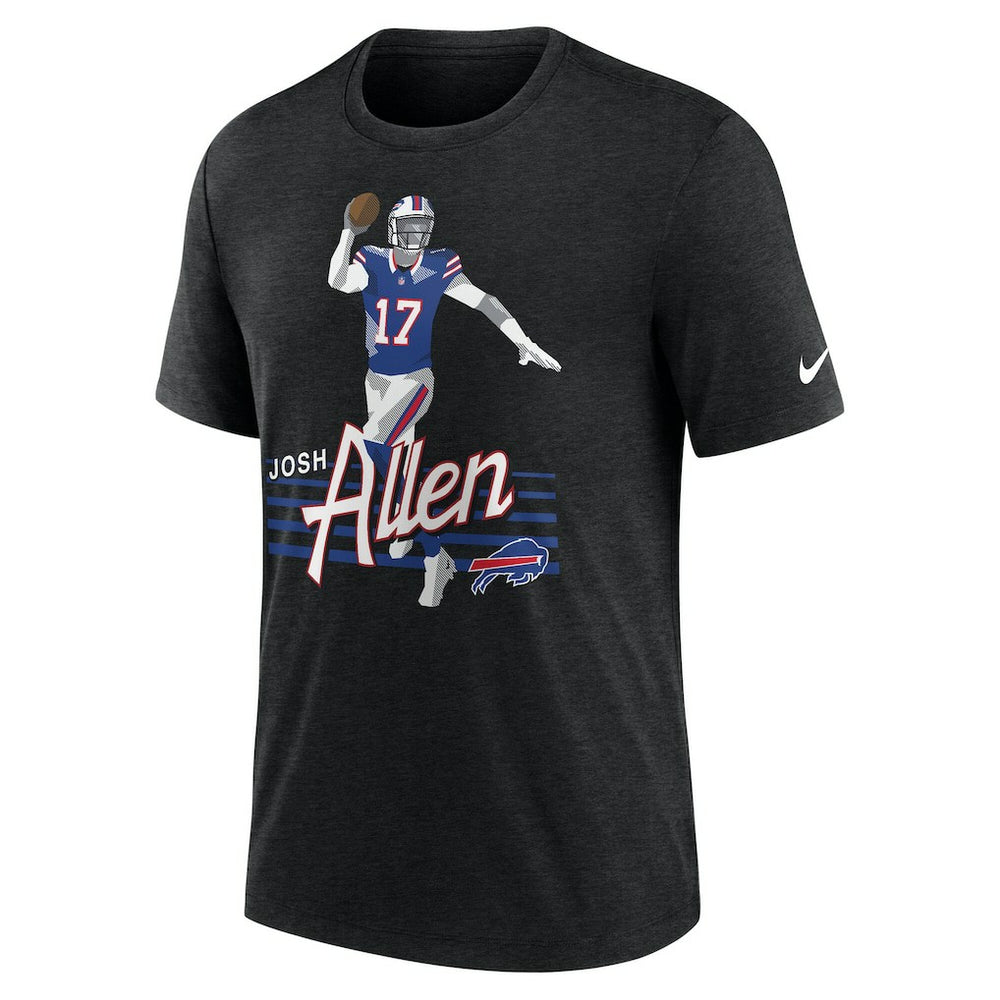 Nike Josh Allen Buffalo Bills Player Graphic T-Shirt Heather Black