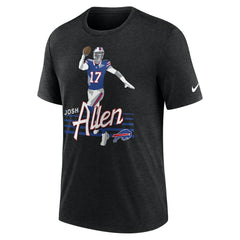 Nike Josh Allen Buffalo Bills Player Graphic T-Shirt Heather Black
