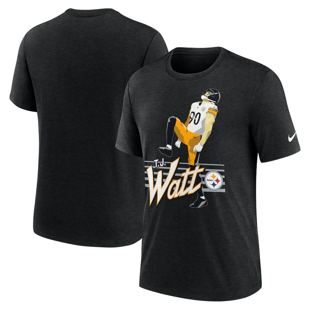 Nike T.J. Watt Pittsburgh Steelers Player Graphic T-Shirt Heather Black