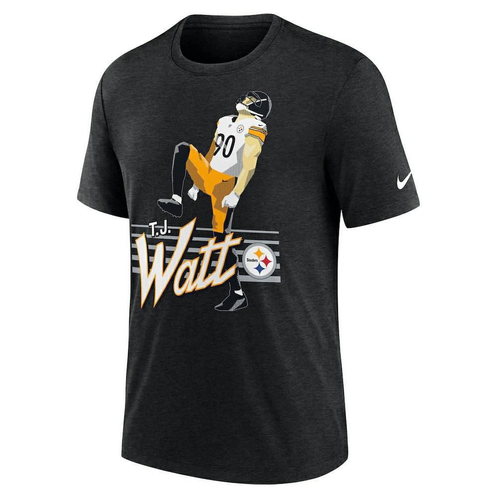 Nike T.J. Watt Pittsburgh Steelers Player Graphic T-Shirt Heather Black