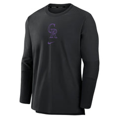 Colorado Rockies Nike Authentic Collection Player Dri-FIT Lightweight Pullover - Black - Nike Lifestyle