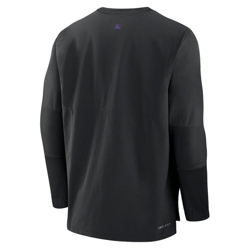 Colorado Rockies Nike Authentic Collection Player Dri-FIT Lightweight Pullover - Black - Nike Lifestyle