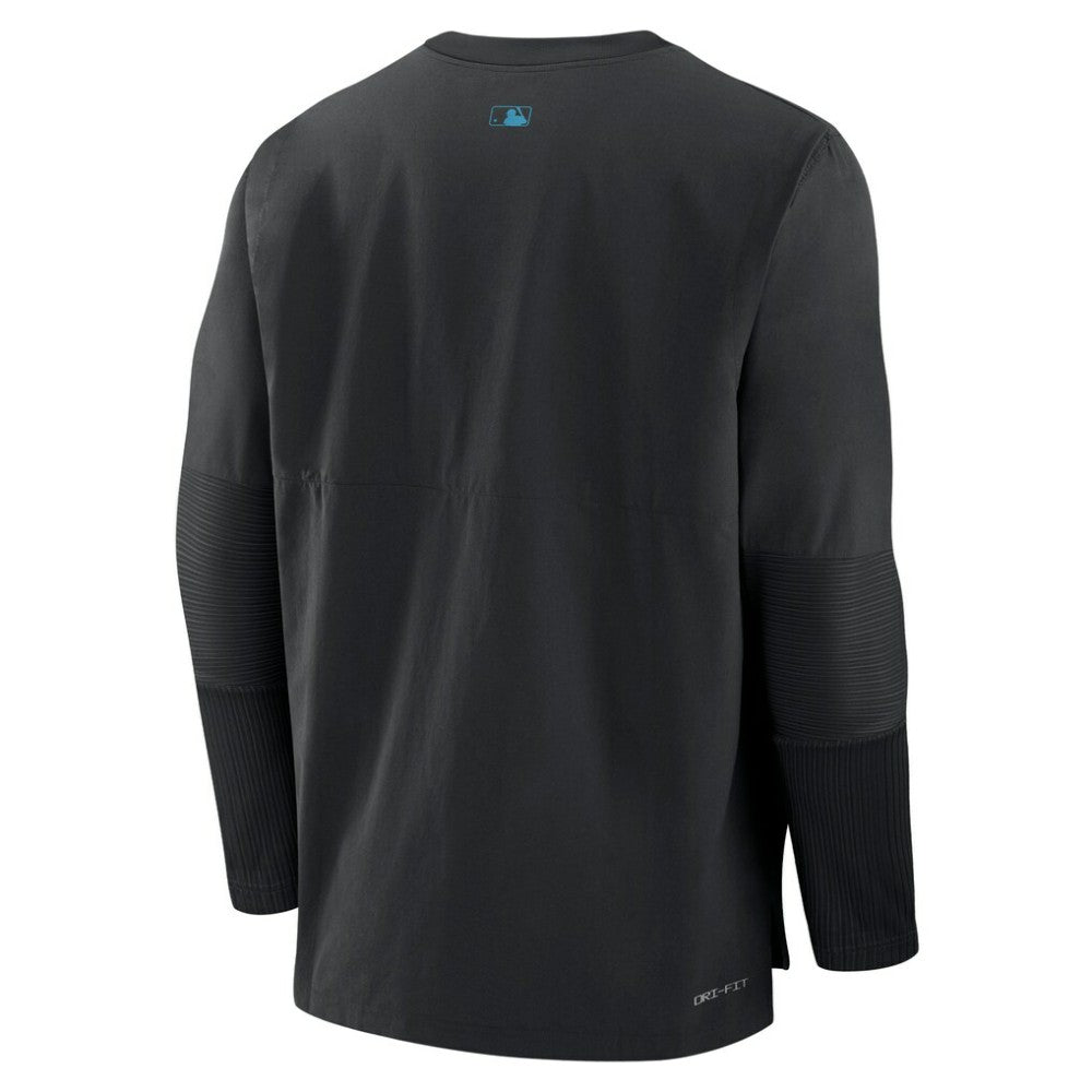 Miami Marlins Nike Authentic Collection Player Dri-FIT Lightweight Pullover - Black - Nike Lifestyle