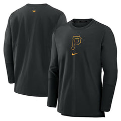 Pittsburgh Pirates Nike Authentic Collection Player Dri-FIT Lightweight Pullover - Black - Nike Lifestyle