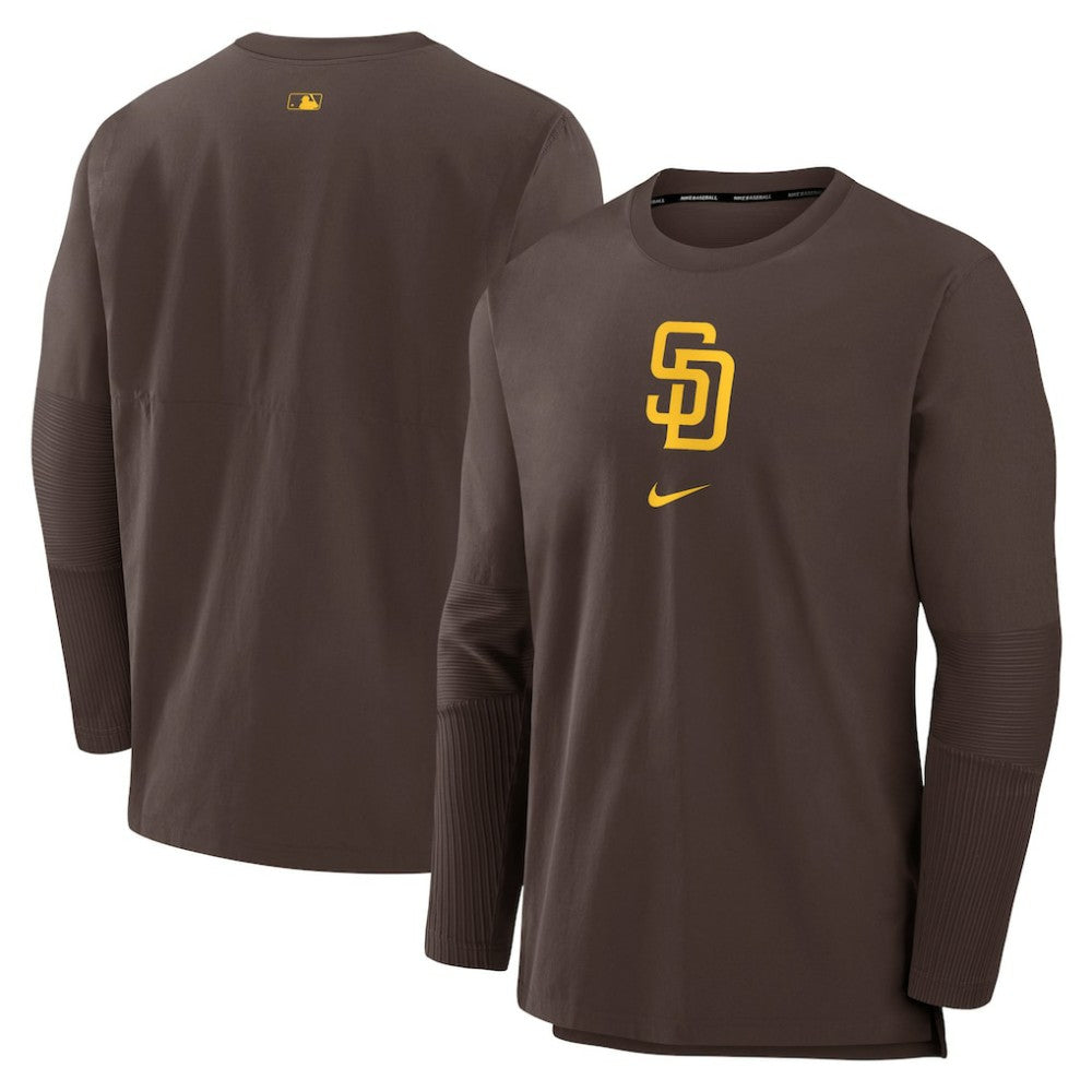 San Diego Padres Nike Authentic Collection Player Dri-FIT Lightweight Pullover - Brown - Nike Lifestyle