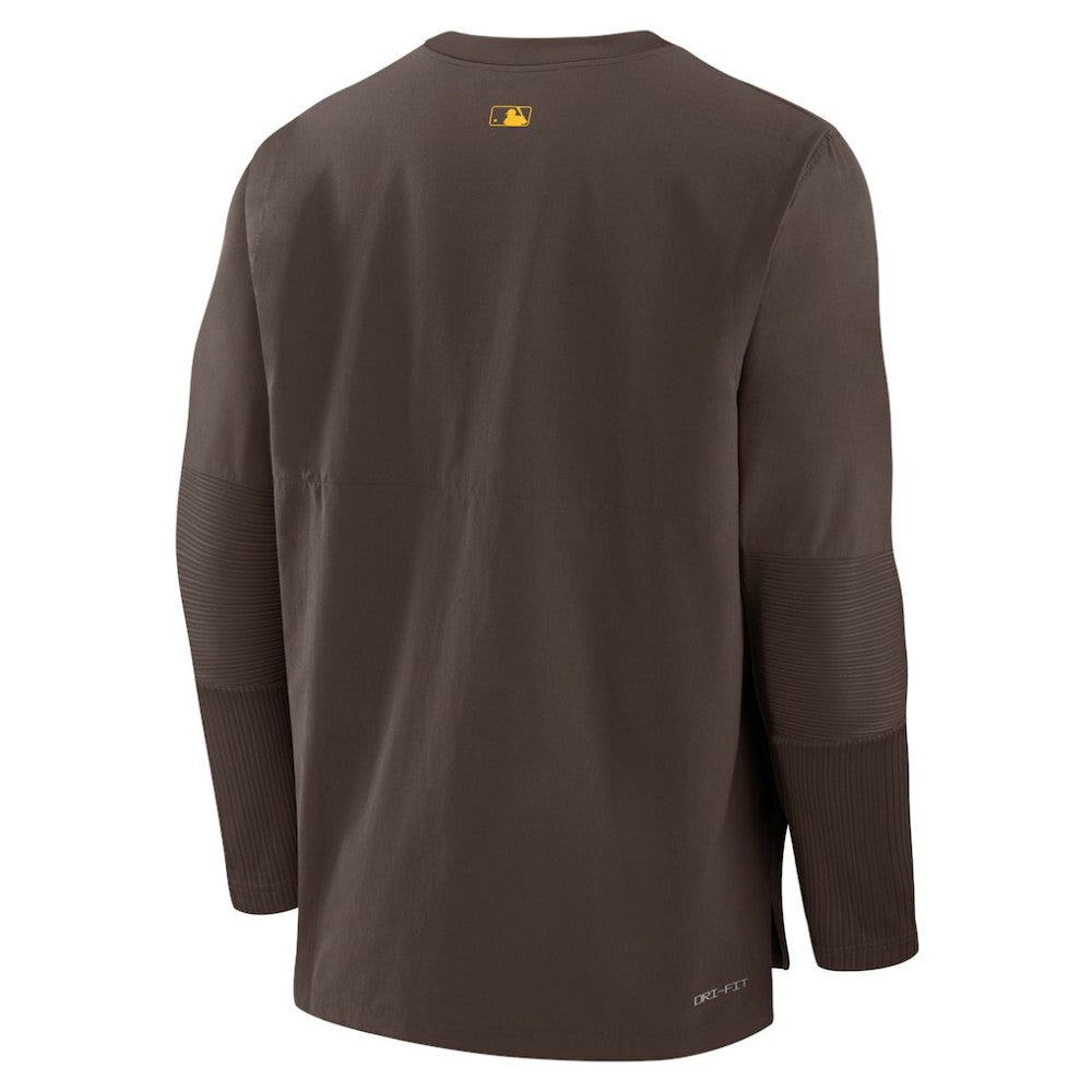 San Diego Padres Nike Authentic Collection Player Dri-FIT Lightweight Pullover - Brown - Nike Lifestyle