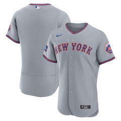 New York Mets Nike Road Sponsor Patch Authentic Jersey - Gray - Nike Sale