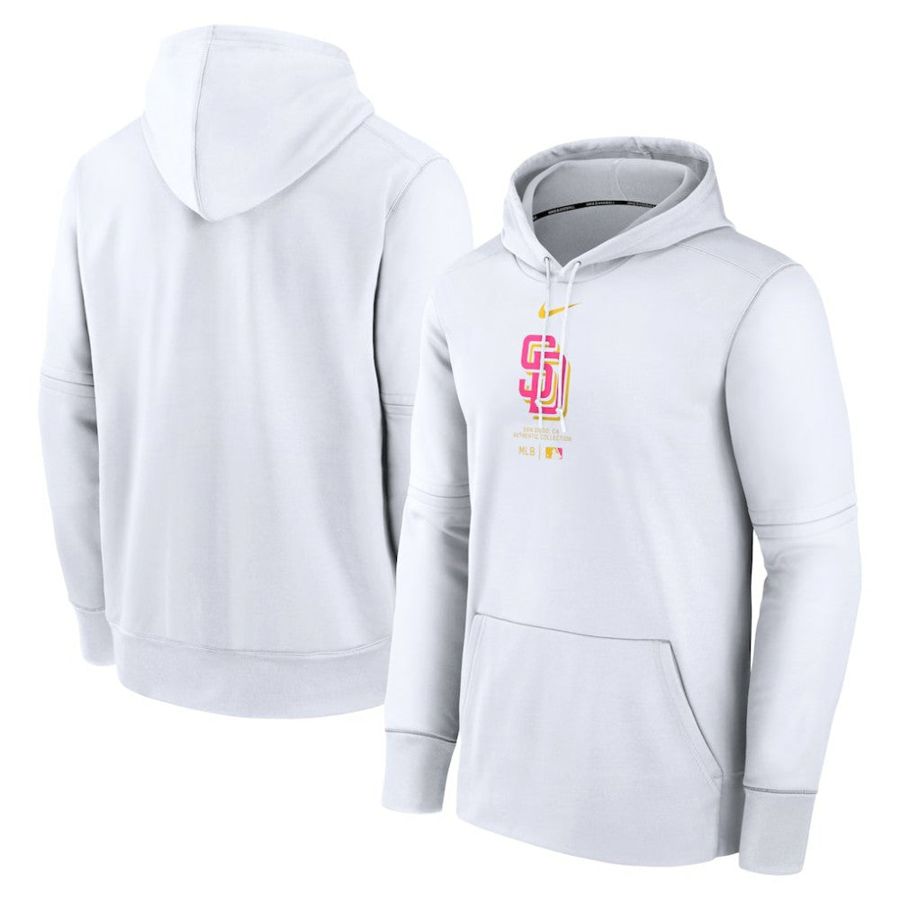 San Diego Padres Nike Authentic Collection City Connect Practice Performance Pullover Hoodie - White - Nike Discount