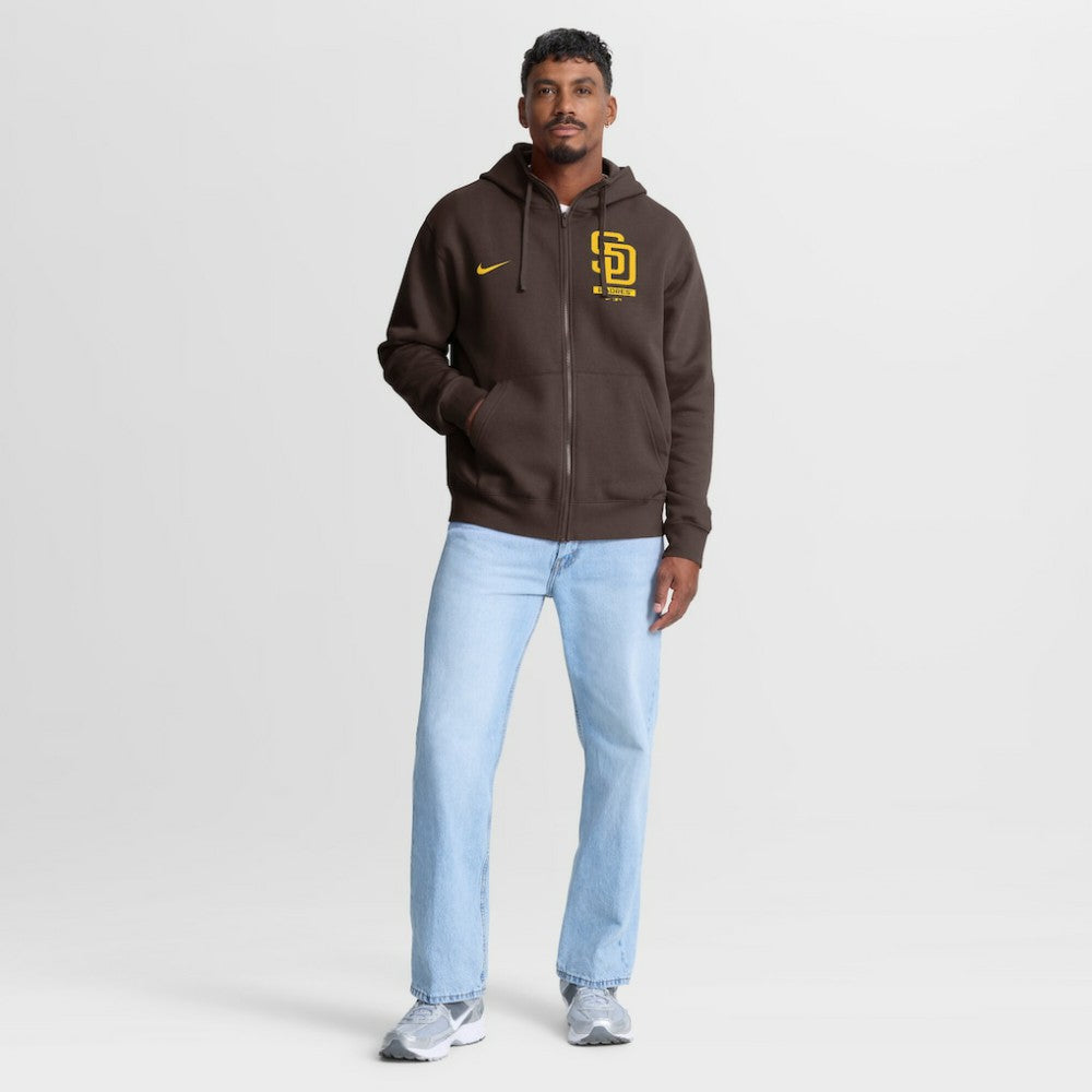 San Diego Padres Nike Primetime Lockup Full-Zip Hoodie - Brown - Nike Lifestyle