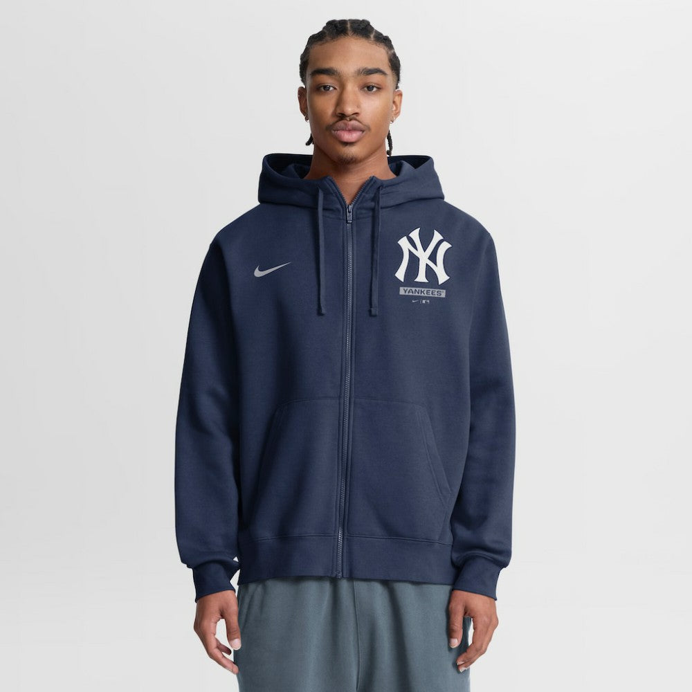 New York Yankees Nike Primetime Lockup Full-Zip Hoodie - Navy - Nike Online