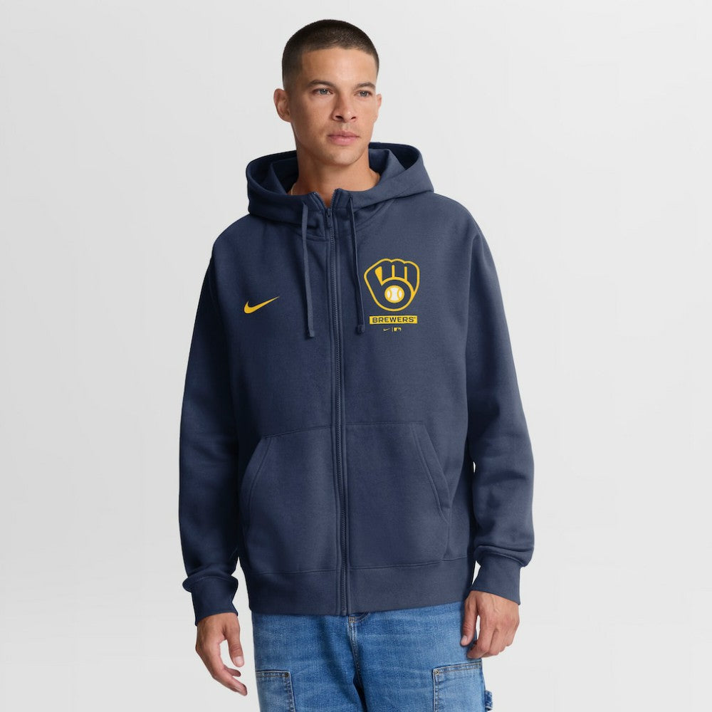 Milwaukee Brewers Nike Primetime Lockup Full-Zip Hoodie - Navy - Nike Discount