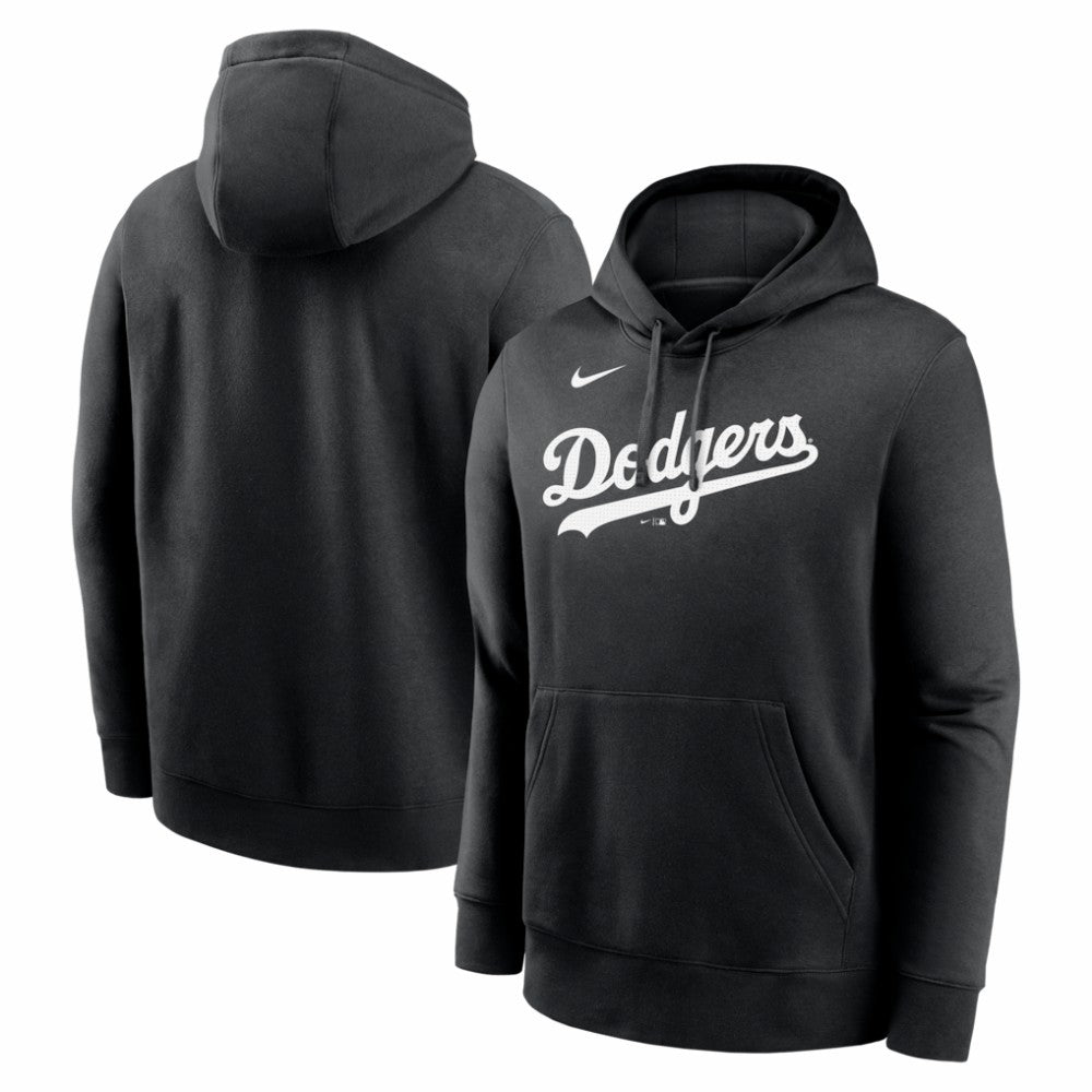Los Angeles Dodgers Nike Logo Club Fleece Hoodie - Black - Nike Sale