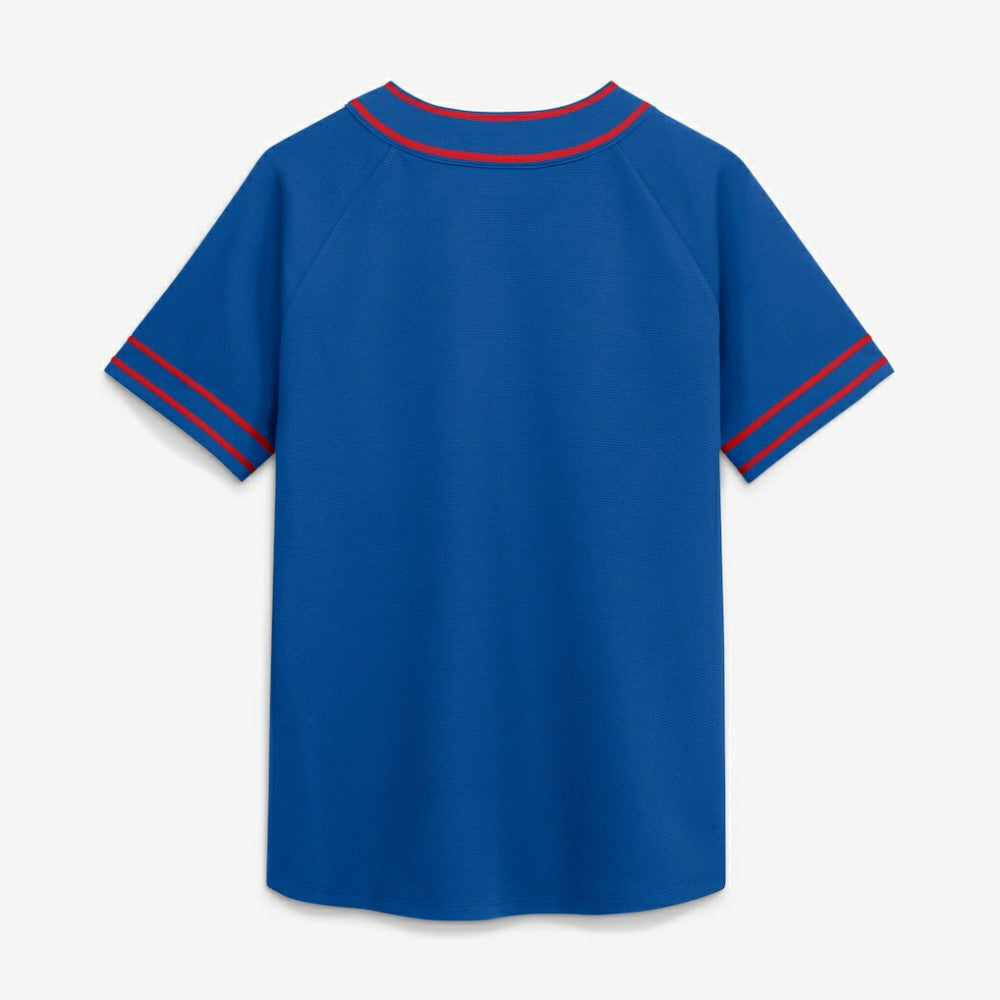 Texas Rangers Fanatics Women's Diva Race Ahead Raglan V-Neck T-Shirt - Royal - Fanatics Sale