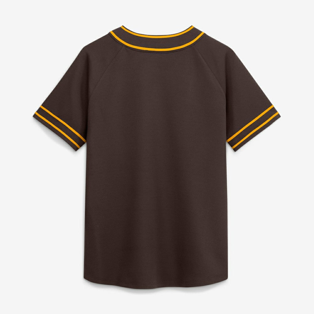 San Diego Padres Fanatics Women's Diva Race Ahead Raglan V-Neck T-Shirt - Brown - Fanatics Lifestyle