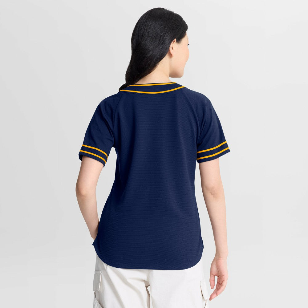 Milwaukee Brewers Fanatics Women's Diva Race Ahead Raglan V-Neck T-Shirt - Navy - Fanatics Sale
