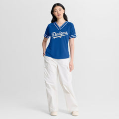 Los Angeles Dodgers Fanatics Women's Diva Race Ahead Raglan V-Neck T-Shirt - Royal - Fanatics Sale