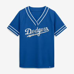 Los Angeles Dodgers Fanatics Women's Diva Race Ahead Raglan V-Neck T-Shirt - Royal - Fanatics Sale