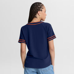 Detroit Tigers Fanatics Women's Diva Race Ahead Raglan V-Neck T-Shirt - Navy - Fanatics Sale